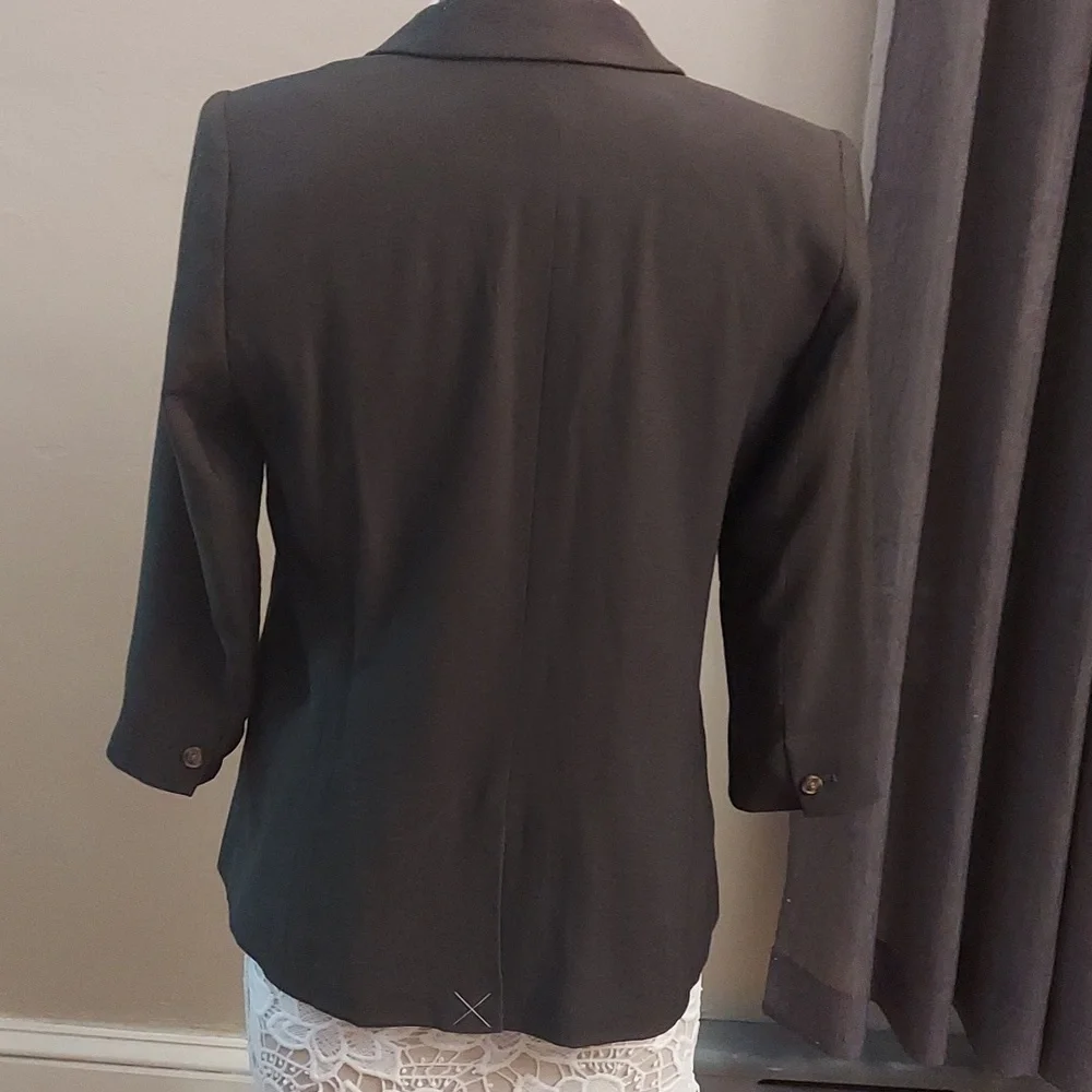 NWT LOFT Olive Green Open Front 3/4 Length Sleeve sz 8P Blazer - Picture 12 of 13